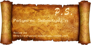 Petyerec Sebestyén névjegykártya